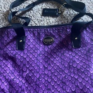 Coach Purple Patterned Tote Bag